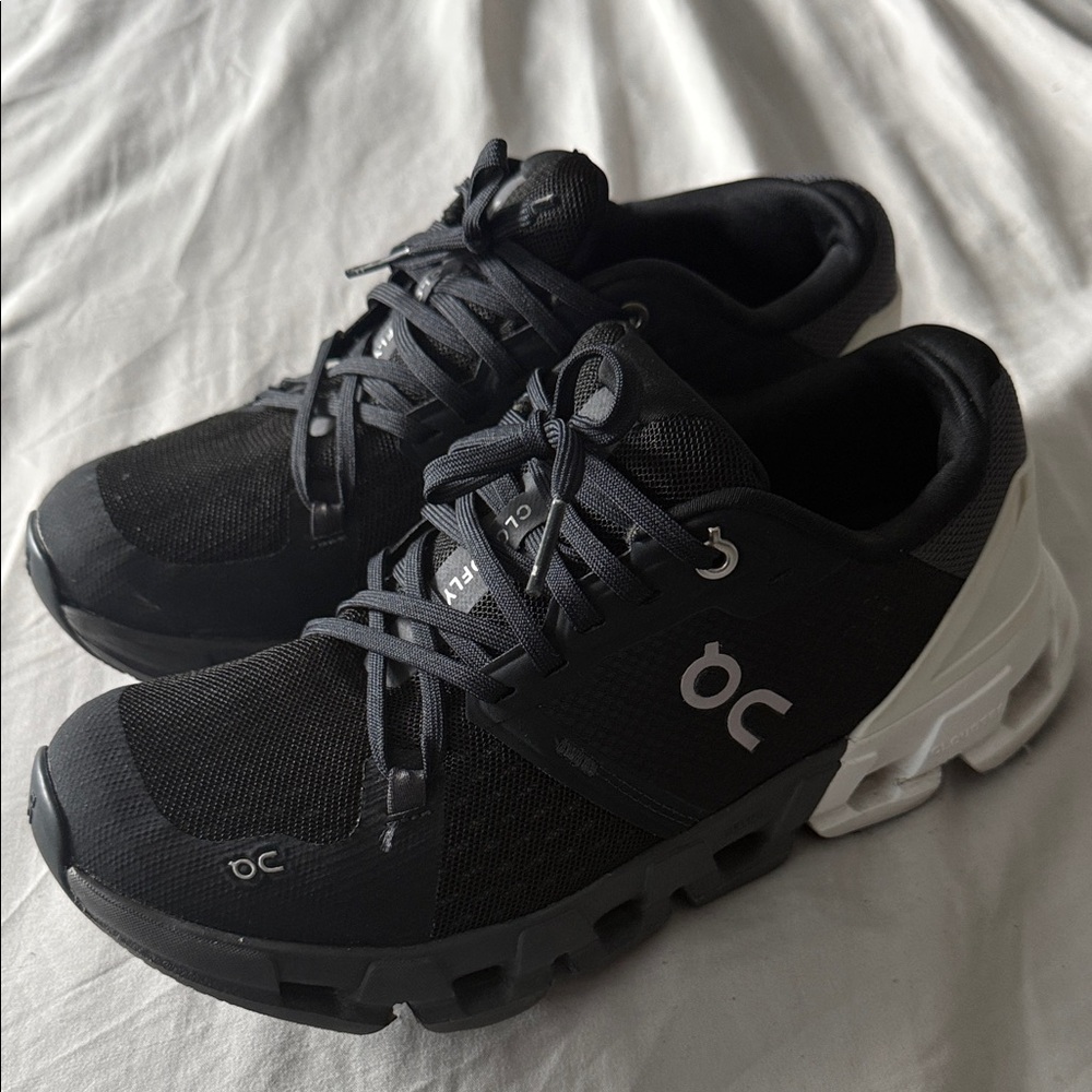 On Running Black and White Athletic Shoes